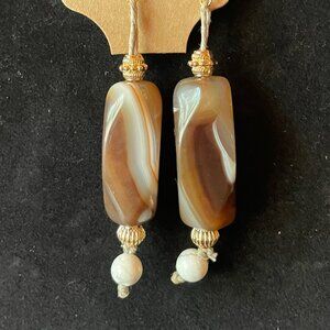 Handmade Brown Agate Earrings